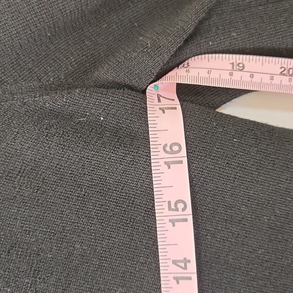 Eileen Fisher Black Merino Wool Metallic Trim Open Front Cardigan Size XS/TP - Picture 11 of 14